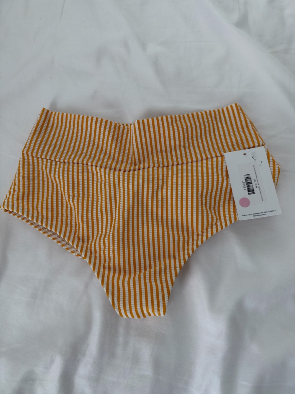 Montce Striped Yellow Canary Bikini Bottom Added Coverage